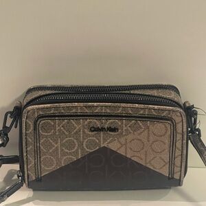 Calvin Klein Brown and Black Crossbody Bag
